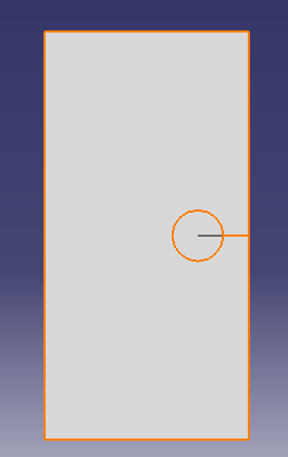 5) After drawing the crack, you must draw a circle around the crack tip. Inside this circle is where you will create the degenerated mesh. Tools Partition Face Sketch Figure 4.2.