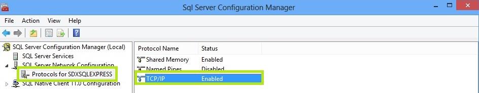 - Open SQL Server Configuration Manager from Start>Programs. - Click on SQL Server Network Configuration on the left panel and you will see the window expand.