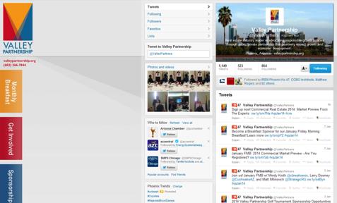 Example: Twitter for Valley Partnership September 2013 = 691