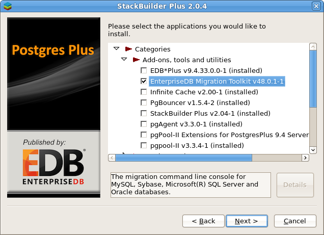 Figure 4.3 - The Stack Builder application selection window.