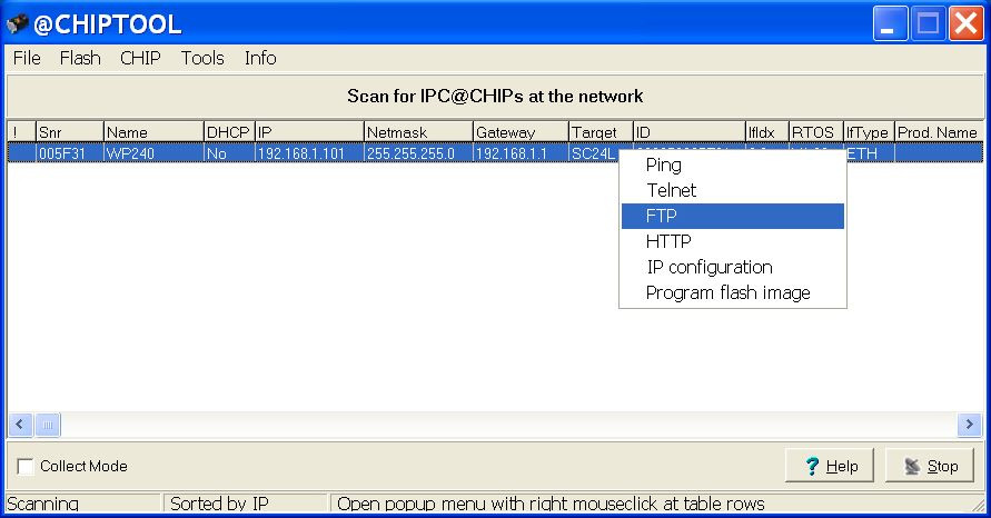 2.4. FTP connection and PLC files management An important tool offered by the CHIPTOOL program is the FTP client.