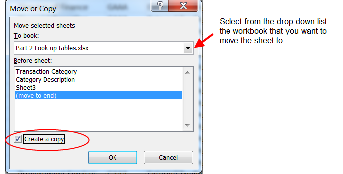 1.3 Moving and Copying Excel worksheets You can move or copy a sheet (or tab) from one Excel workbook to another. a) Open the workbook that you want to move the sheet to.