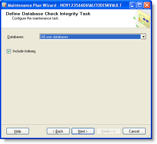 16. In the Select Maintenance Task Order dialog, set the order to the following 17.