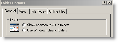 Turn on the common task pane by clicking