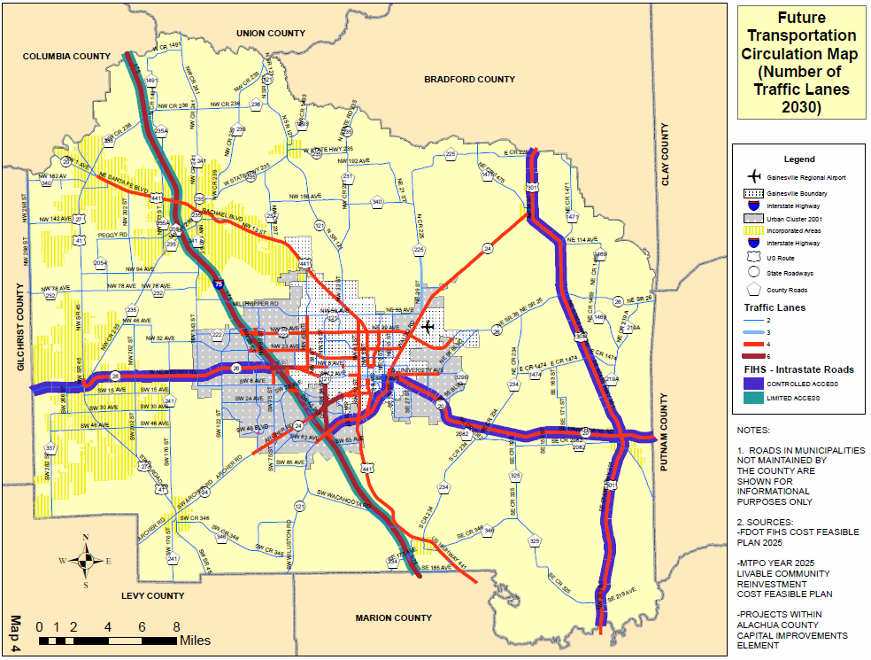 Map 3. Future Transportation Circulation (Number of Traffic Lanes 2015) Map 4.