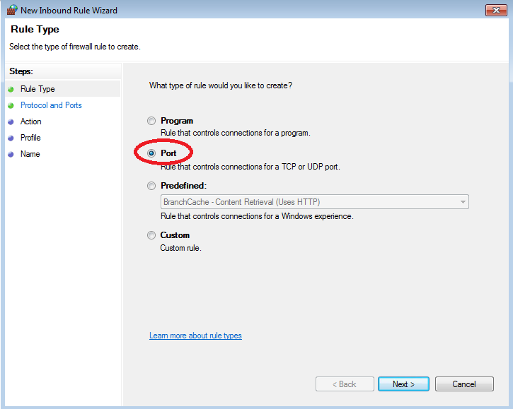 Step 3: Create an Inbound Rule to allow UDP port 1434 for the SQL Server Browser to listen on. A.