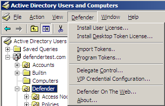 Configuration On the Credentials tab, configure an Active Directory (AD) service account for the Token Deployment System and/or Defender Reports: 1.