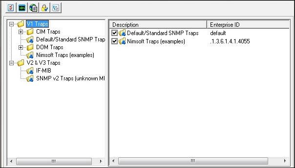 Probe GUI Probe GUI The snmptd probe GUI contains the following three sections: The left pane that displays the registered enterprises.