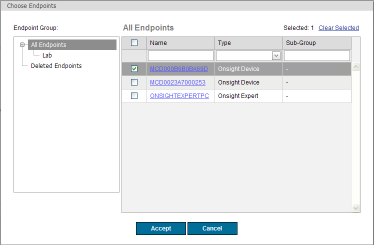 Endpoints Only display statistics that were reported by the specified endpoints. The default is to view statistics reported by any endpoint.