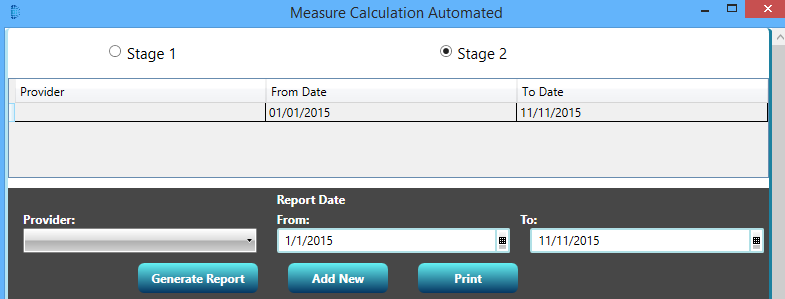 Meaningful Use Dashboard 4. Go to View>>Measure Calculation Automated 5.