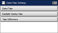 5. Select Date/Time Settings. You see a screen like this: 6. Select Daylight Saving Time. 7.