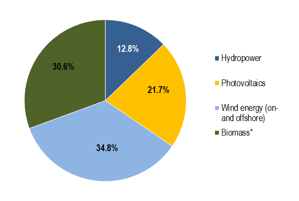 Source: BMWi 2015 Renewable shares in the electricity sector (2014). 160.