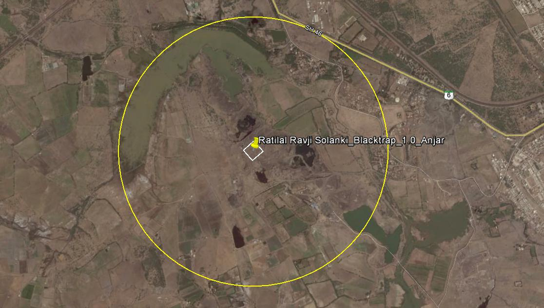 AREAL VEIW A SETELITE IMAGE OF 1Km REDIUS OF STUDY AREA Name of Lease Holder Ratilal Ravji Solanki Location