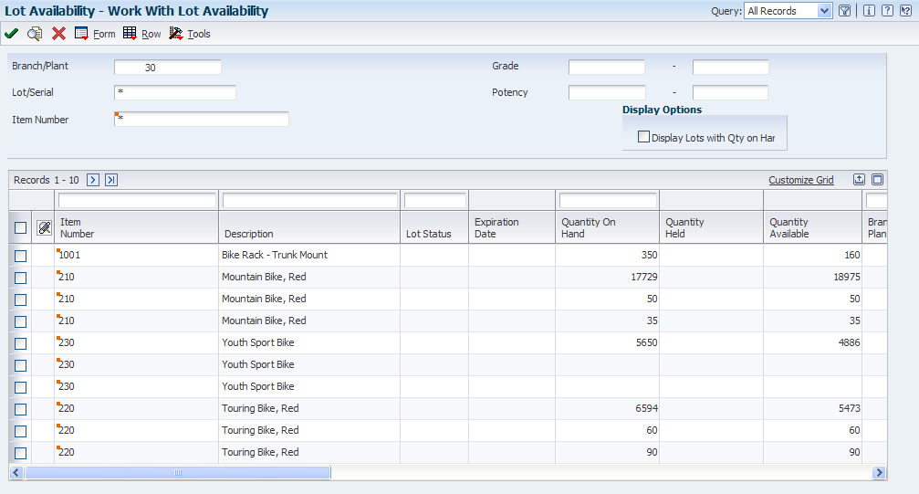 Locating Quantity Information 3. Work Order Entry Specify the version of Work Order Entry (P48204) program to use. 4.