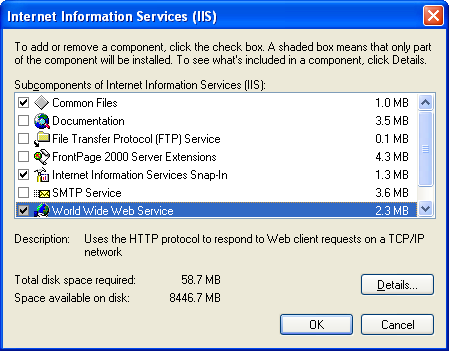 Deployment Guide 27 4. Highlight, but do not select Internet Information Services (IIS), then click Details.