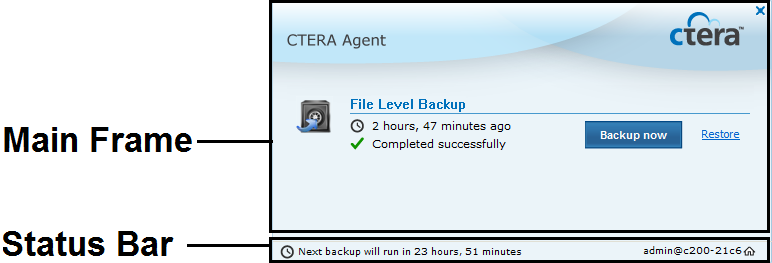 3 Using the CTERA Agent in Appliance Mode Stopping the Current Local Backup Operation To stop the current backup operation 1 Click the CTERA Agent tray icon in the Menu Bar.