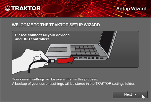 Setting Up Your TRAKTOR KONTROL Z2 System Using the Setup Wizard to Configure Your TRAKTOR KONTROL Z2 System 4.