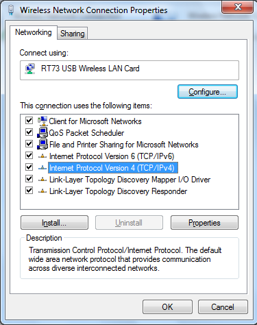 3) Click the Change adapter settings. Click the wireless network adaptor s Properties.