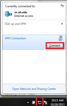 How do I reconnect to the UH Virtual Private Network (VPN)? 1.