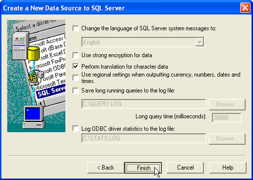 b. From the drop-down list under the option, Change the default database to, select the item corresponding to the name of the target database, (on the target SQL Server or SQL Server Express
