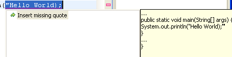 multiple Java files. 6. Finally, click on the red X in the left margin. 7. Two boxes pop-up. Ignore the box in yellow; it is the box in white that is interesting.