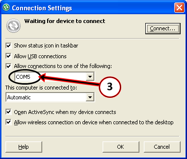 C. ActiveSync Software Configuration NOTE: Microsoft ActiveSync should be configured with the COM port assigned during the Bluetooth device setup. 1. DOUBLE-CLICK Microsoft ActiveSync icon (Figure 1).