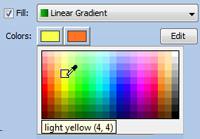 Page 9 of 18 Fill with a Gradient You can fill a shape with a gradient. A gradient is a fill that changes from one color to another. Click the Select tool on the Tools panel.