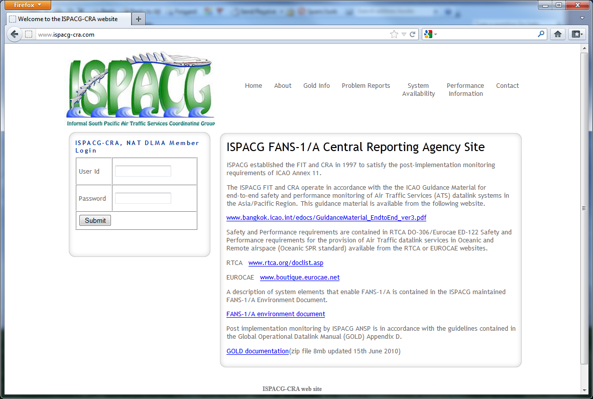 The Website (1) Each RMA has its own website NAT, SOPAC, NOPAC, FIT/Asia use a site maintained by Airways Corp. http://www.ispacg-cra.