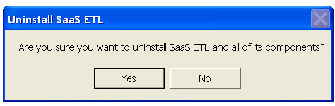 Appendix B: Uninstall SaaS ETL Connector To re-install SaaS ETL Connector, uninstall as follows: 1.