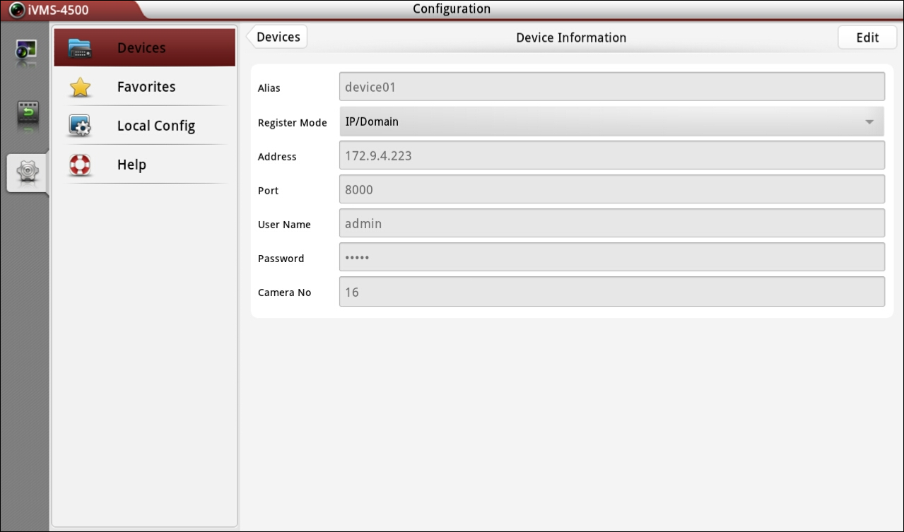new device will be displayed in the Device Management interface. 4.2 Modifying a Device Steps: 1.