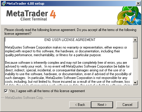 Click Next again to continue to User Agreement option.