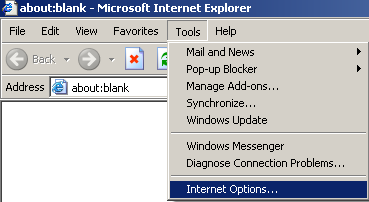 browser Open your Internet Explorer web browser, click Tools