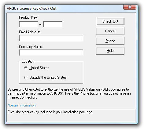 About the Authorization Process ARGUS Valuation DCF is copy protected and must be authorized prior to use.