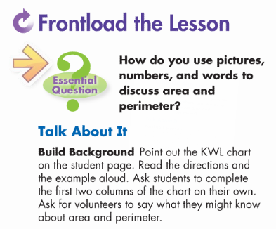 Frontload the Lesson On this page teachers will also find a lesson support for the second principle, which has them frontload the lesson.