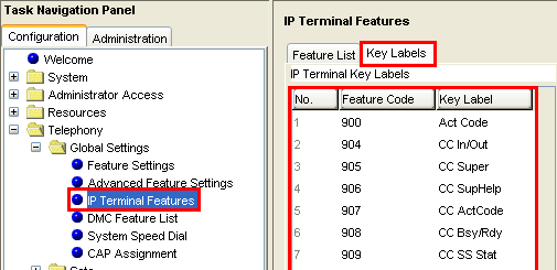 Feature List IP Set Usage The Feature List settings will appear on the handset. 1. On the IP handset, enter FEATURE *900 or press the Services button. 2.