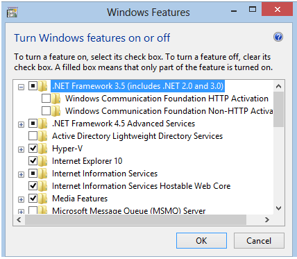 How to enable the.net Framework 3.5 in Windows 8, 8.1, Server 2012, and Server 2012 R2 The following prerequisites are required to enable the.net Framework 3.5 in Windows 8 and Windows Server 2012: An Internet connection for access to Windows Update.