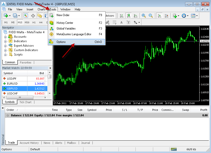 Starting and Configuring Forex Trend Detector After installing and