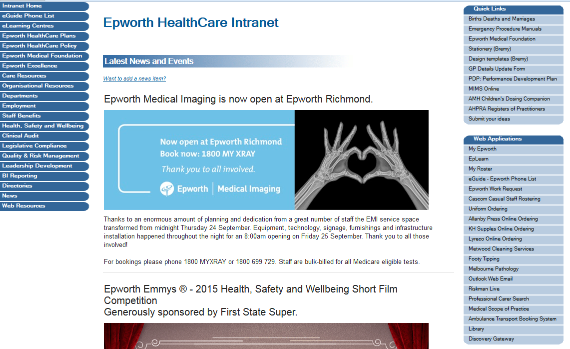 Protocols which are available within the Epworth Policies and Protocols System located on the Epworth Intranet.