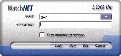 It is different login and password than that of DVR Main. New: Create a new user (management) who wants to have the new network system. Edit: Change the existing information of registered user.