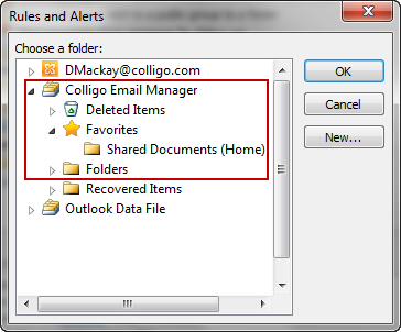 Using Outlook Rules to File Emails To use an Outlook rule to file an email: 1. In Outlook, you can use the Rules Wizard to define the properties of the email that will be filed by the rule. 2.