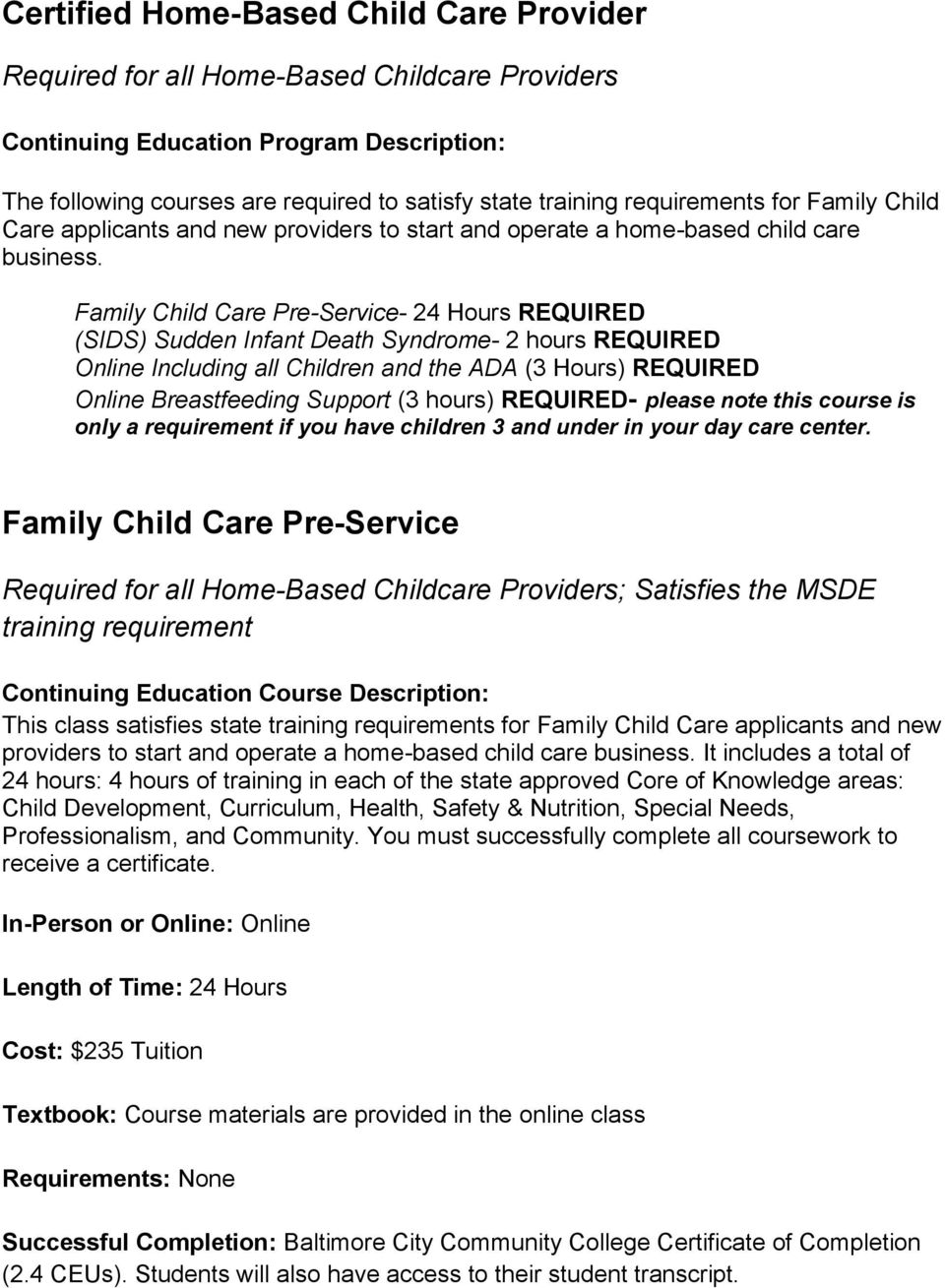 ada online training for child care