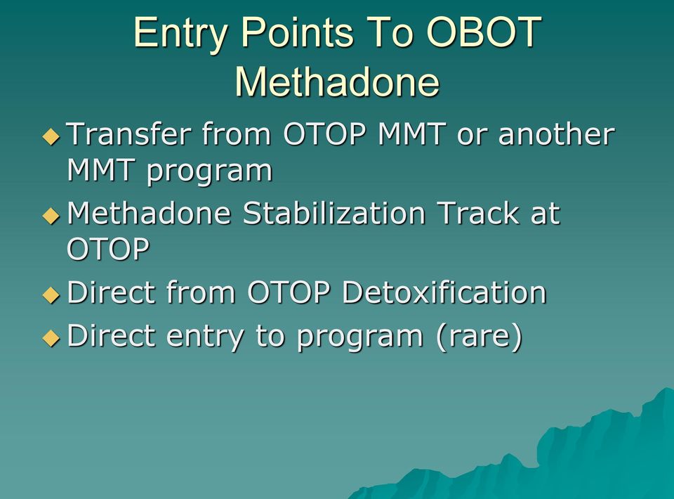 Stabilization Track at OTOP Direct from OTOP