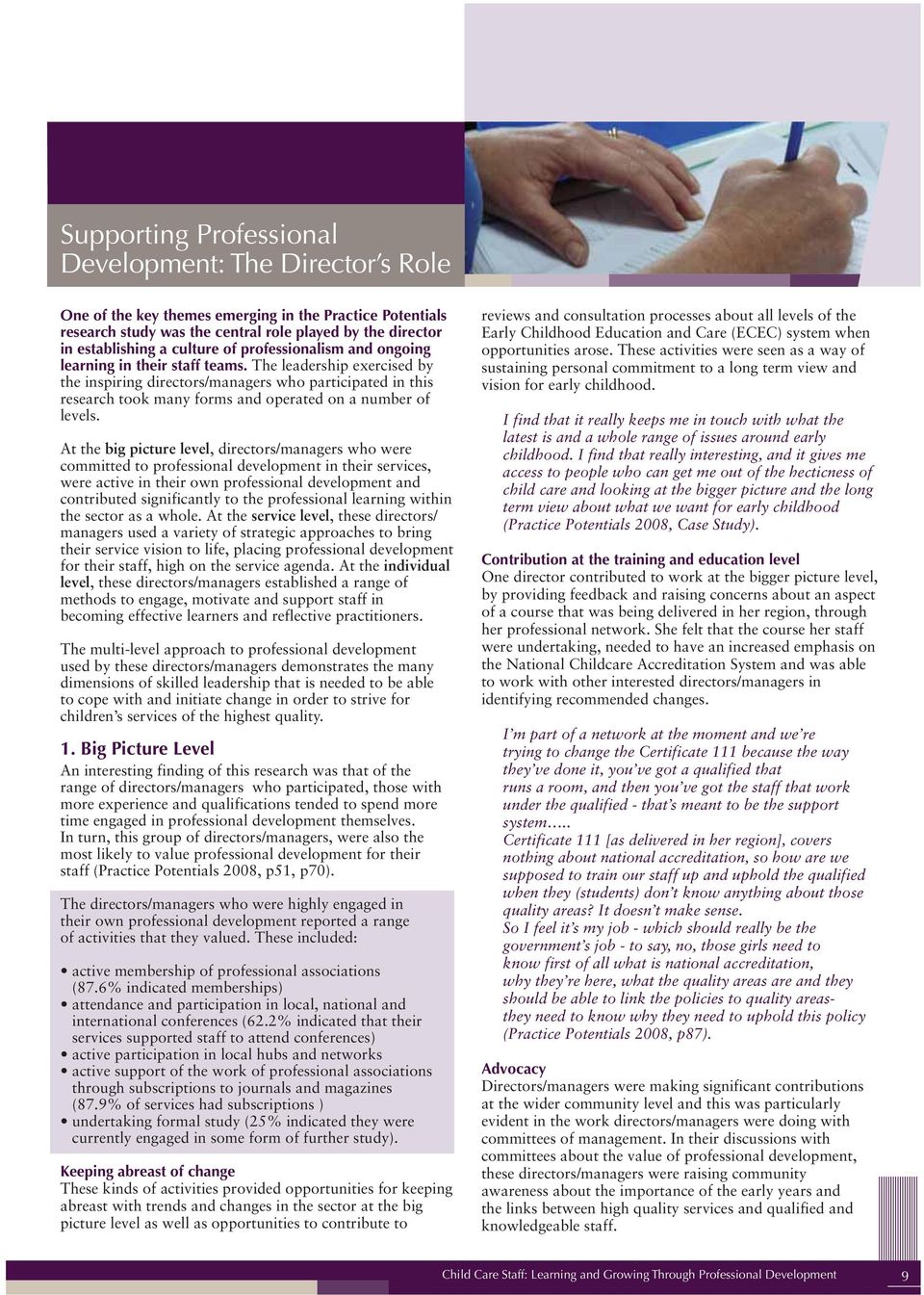 professionalism in early childhood education and care