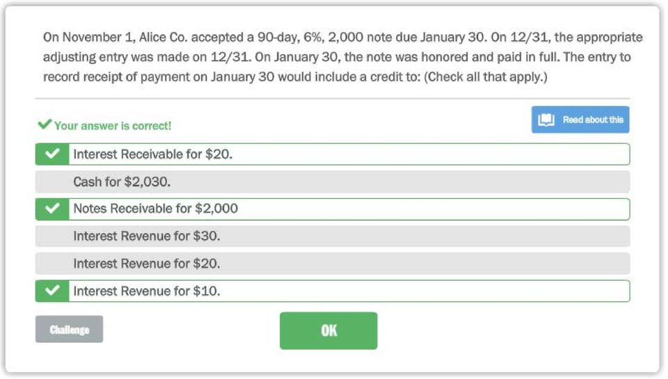 The entry to record receipt of payment on January 30 would include a credit to: (Check all that apply.