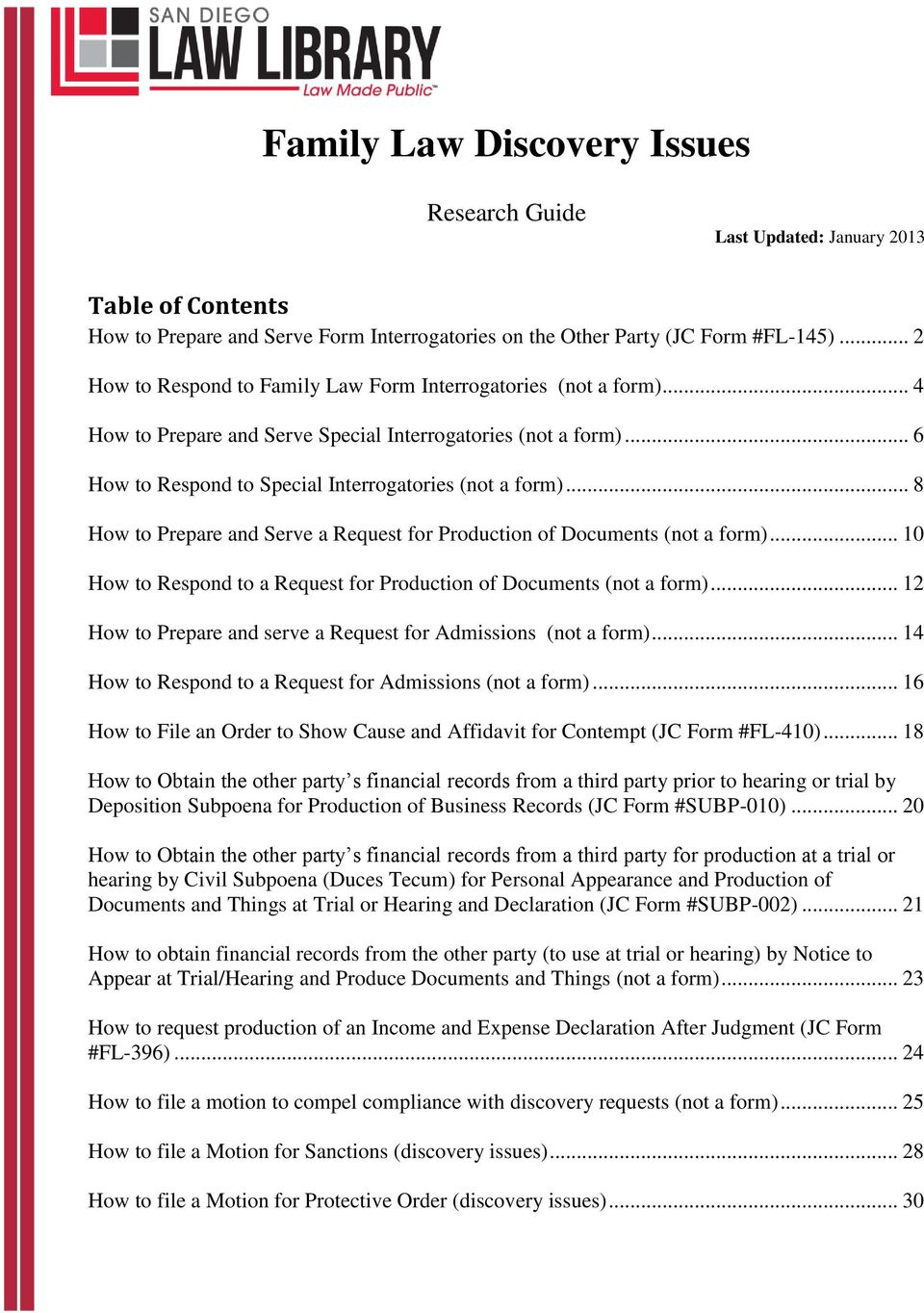 Family Law Discovery Issues Pdf Free Download