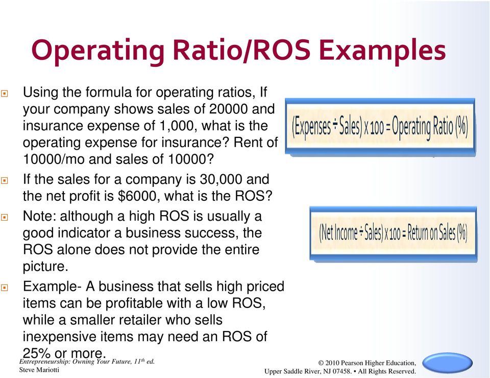 If the sales for a company is 30,000 and the net profit is $6000, what is the ROS?
