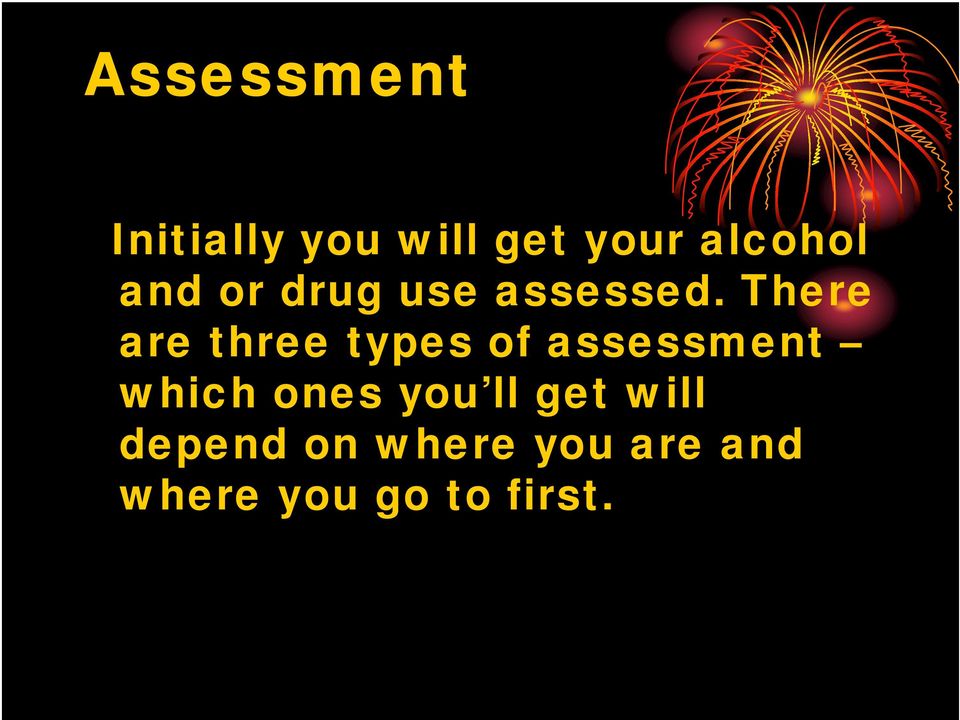 There are three types of assessment which ones