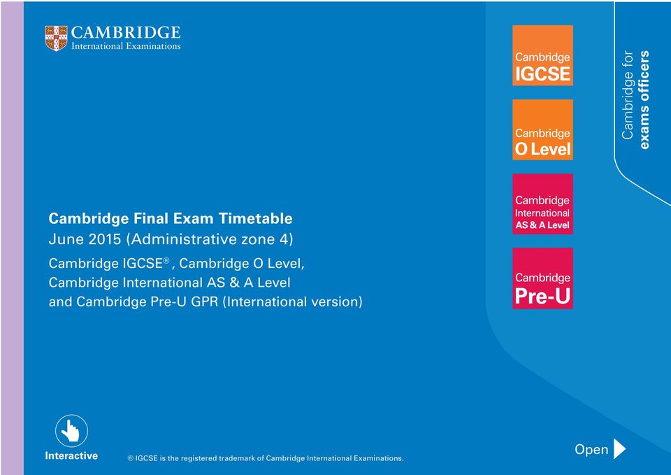 International AS & A Level and Cambridge Pre-U GPR (International version)