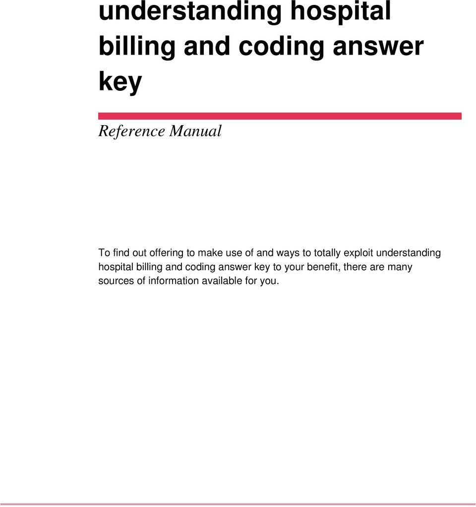 exploit understanding hospital billing and coding answer key to