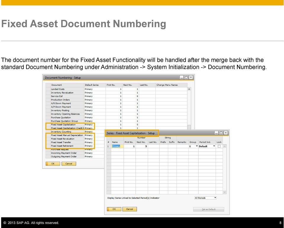 standard Document Numbering under Administration -> System